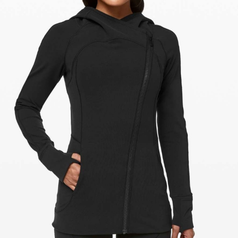 Lululemon Women's Every Journey Black Asymmetrical Zip Jacket 6